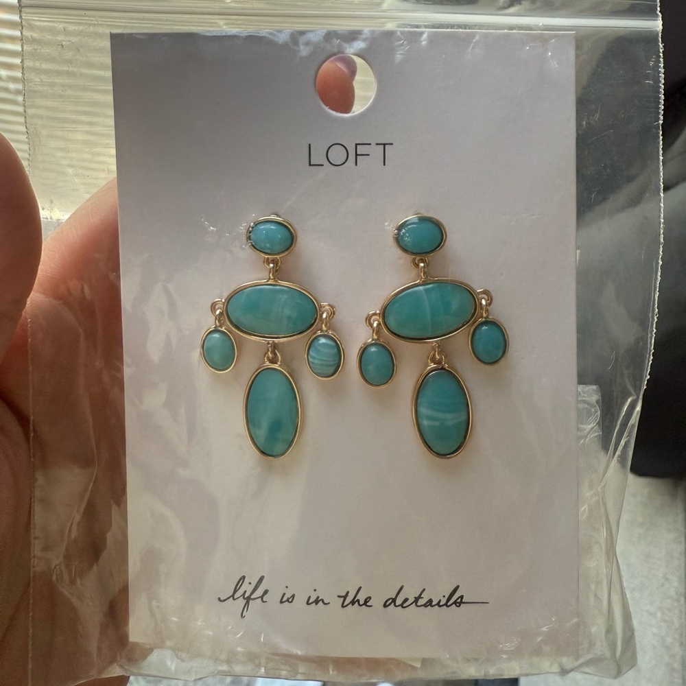 LOFT Turquoise and Gold Earrings